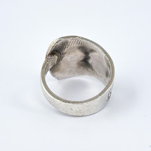 Native Navajo Charlie Singer Sterling Silver Turquoise Peyote Bird Ring Size 5 - Picture 5 of 10